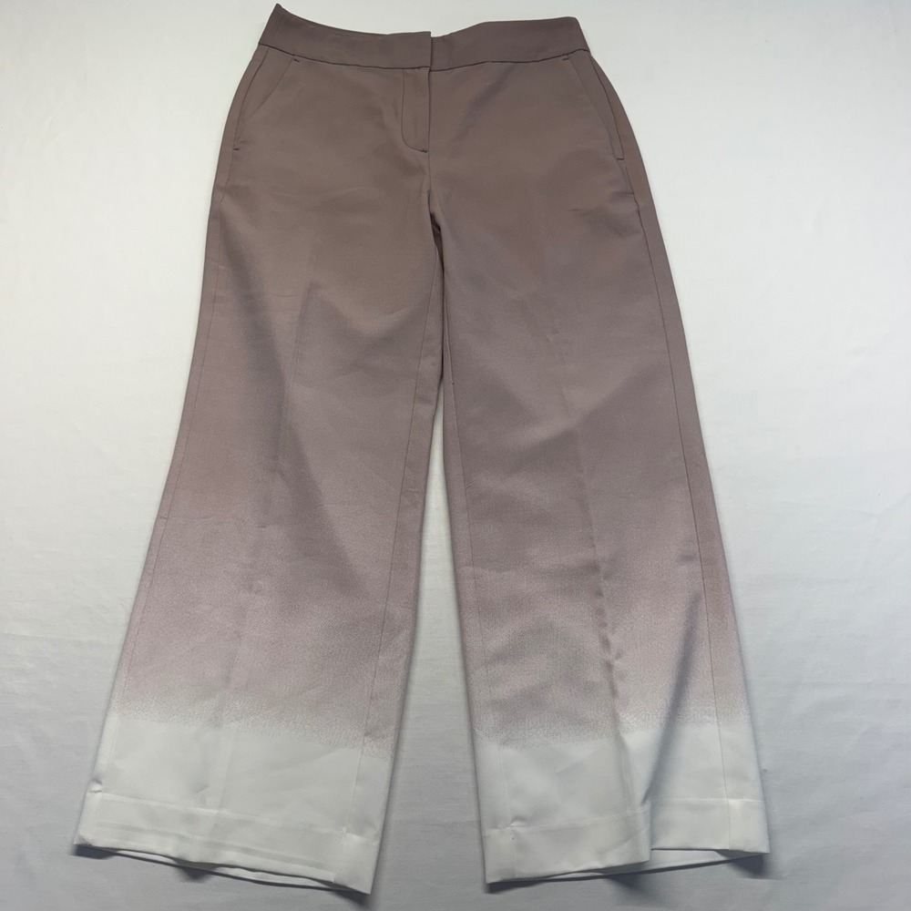 Ann Taylor Factory Slim Wide Leg Crop Pants 4 Mauve Ombre Womens NWT Workwear